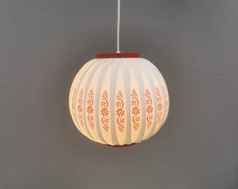 Lars Schiøler Holland Pendant Lamp, 1970s Danish Plastic Floral Light