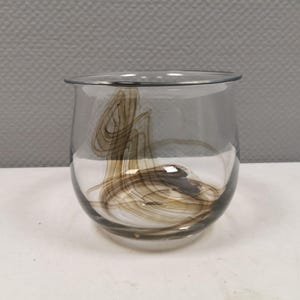 Très beau et rare bol en verre Michael Bang Tundra de Holmegaard 1978.