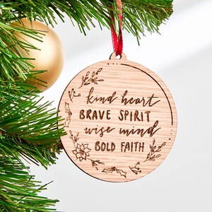 Mots d’affirmation Ornement en bois | Cadeau personnalisé, Noël, Vacances, Amour, Encouragement, Message personnalisé