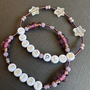 Sugar Plum Fairy Beaded Bracelets – Purple Glass, Star Charms, Holiday Jewelry image 6