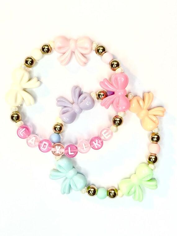 Ladylike Bow Bracelet Pastel Plastic Bows Lady Kawaii Theme  display picture 3