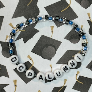 DCP Alumni Customizable Bracelet Mouse Ears Inspired Theme Park College Program Graduate Cast Member Beaded Stretch Word Jewelry Magic Maker