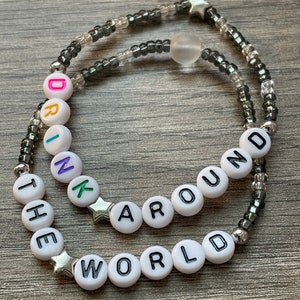 Drink Around The World Bracelet Stack Set Layered Jewelry Park Countries Fashion Accessories Beaded Word Message Adult Trip Mexico To Canada