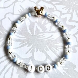 Mouse Ears I Do Bracelet Beaded Glass Wedding Jewelry Bridal Fairytale Princess Inspired Themed