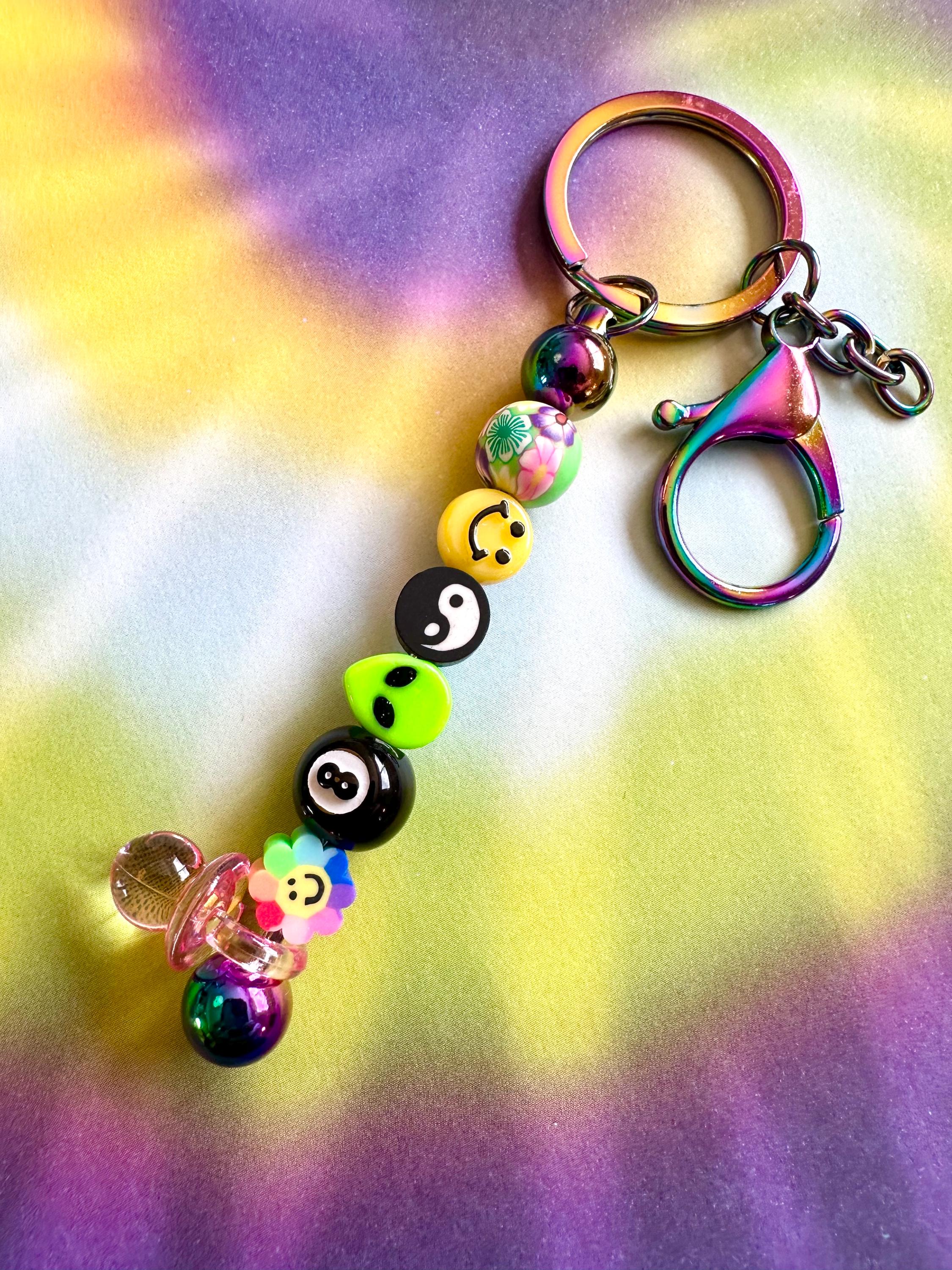 小物 JAM  MADE & Rady Made 00s Key Chain Custom Keychain 90s Y2K Aesthetic Nostalgic Beaded Aliens Ying