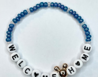 Welcome Home Mouse Ears Bracelet DVC Vacation Club Member Resort Theme Park Style Beaded Stretchy