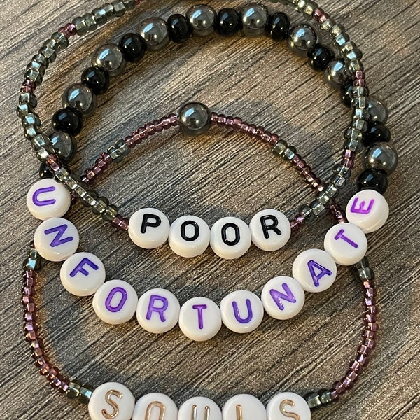 Poor Unfortunate Souls Bracelet Stack Set Villains Theme Park Style Mermaid Accessory