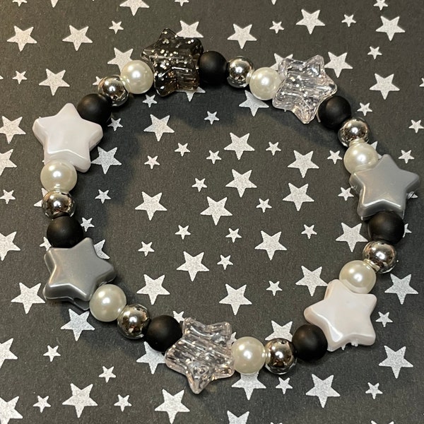 Star Galaxy Bracelet Plastic Beaded Trend Candy Jewelry Kawaii 90’s Accessory Sparkle Stackable Style