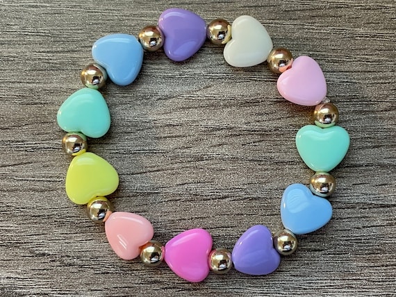 Imeros - Double Layered Beaded Heart Bracelet: Gold Polish – Tuvisha