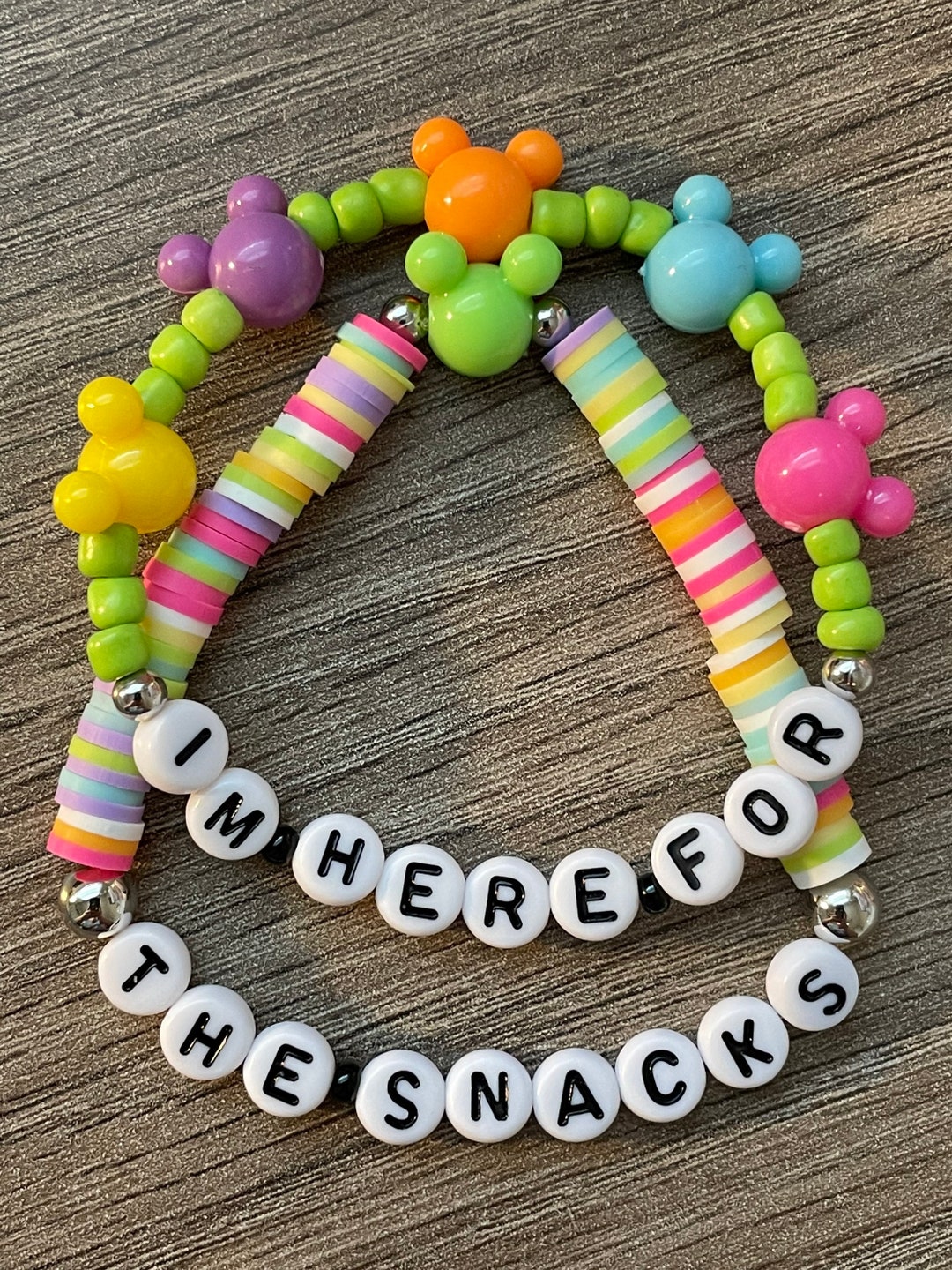 I'm Here for the Snacks Bracelet Set Heishi Clay Polymer Beaded