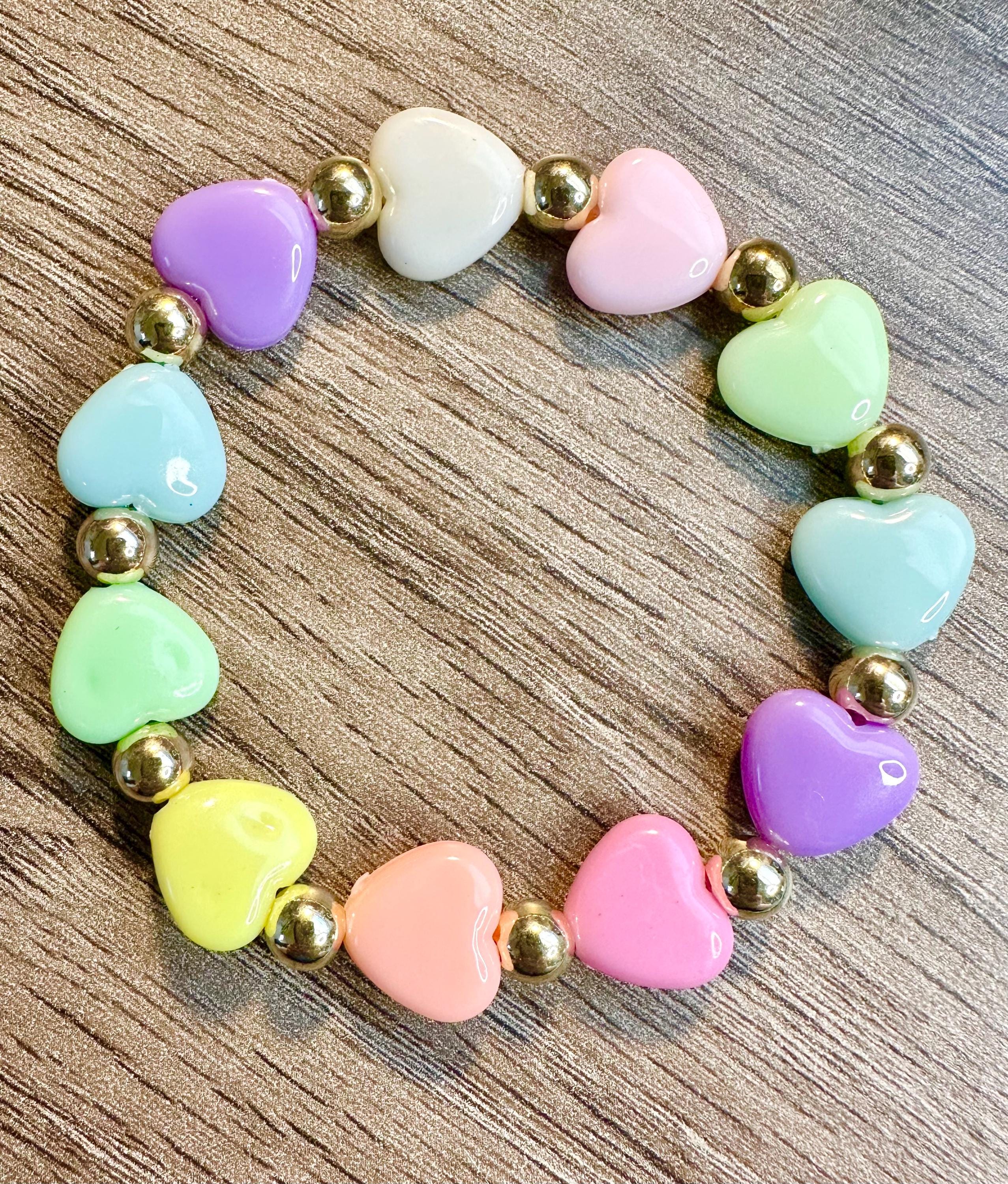 ◇ENGBROX◇ orbit beads heart bracelet Single Heart SM | Beaded Opal Bracelet – Bara Boheme