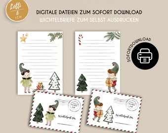 Lettres secrètes du Père Noël à imprimer | Courrier secret | lutin de Noël | Modèle de bricolage | PDF Téléchargement instantané