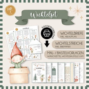 Secret Santa letters to print out | Secret Santa set Secret Santa stationery | Secret Santa post Christmas gnomes | Secret Santa accessories | PDF download craft templates