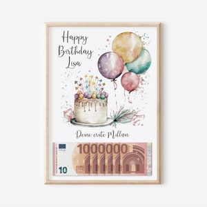 Geldgeschenk personalisiert | Geschenk zum Geburtstag | kreatives Geldgeschenk | Geschenkvorlage zum Ausrucken