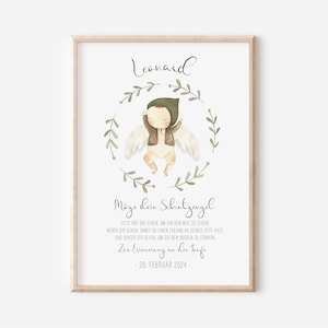 Schutzengel personalisiert | Schutzengelposter | Geschenk zur Taufe | Willkommensgeschenk | Taufe | Schutzengel für Junge Mädchen