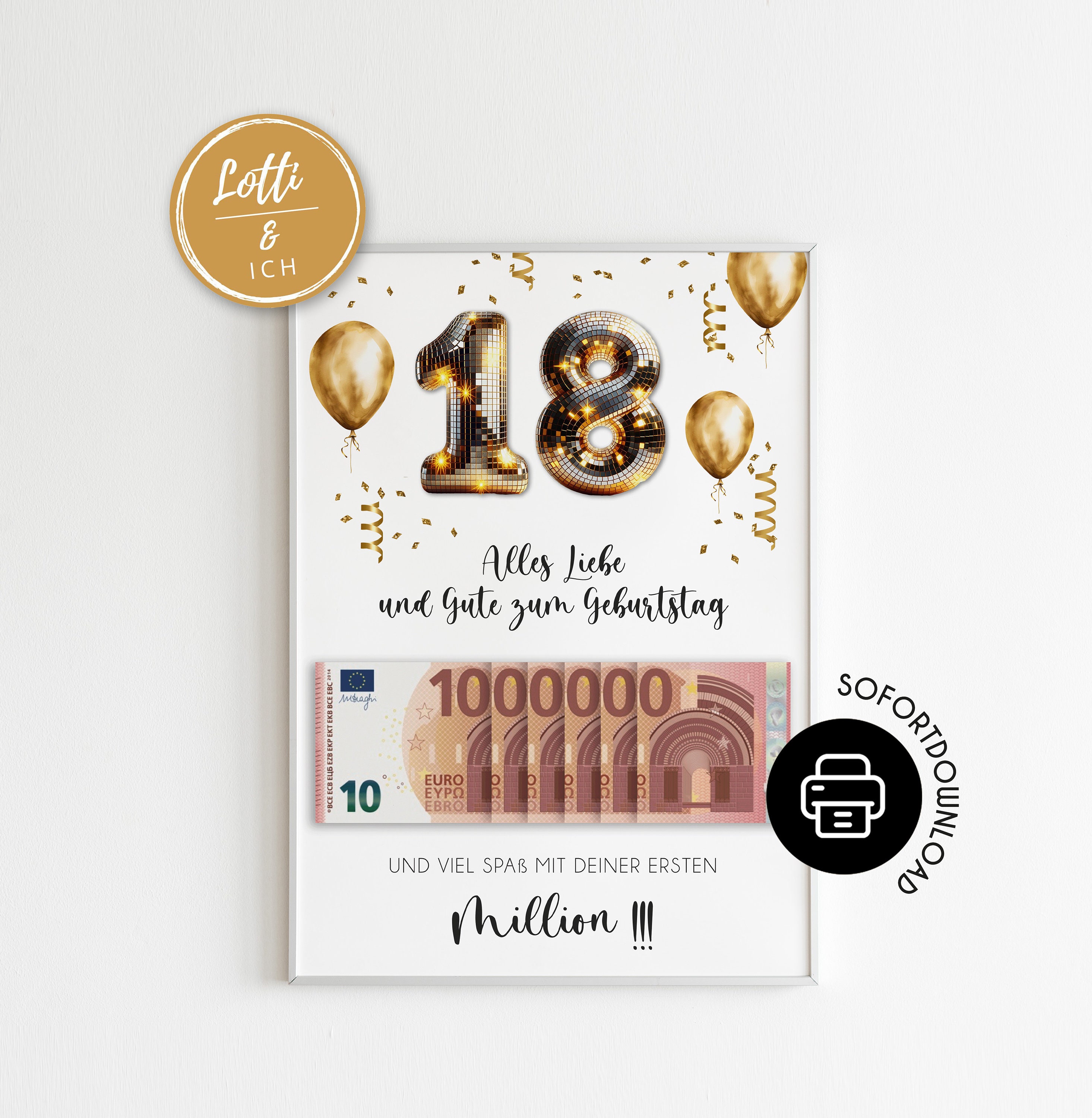 Personalisiertbare Urkunde Zum 18. Geburtstag – Originelles Geschenk Inkl. Goldglitzer-Umschlag, A4