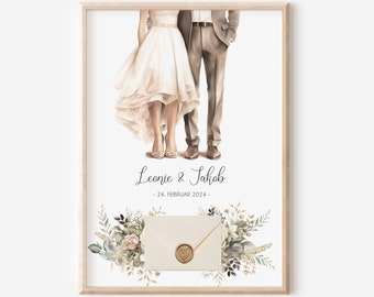 Personalisiertes Geldgeschenk zur Hochzeit | Geldgeschenk für Brautpaar | individuelles Geldgeschenk an Hochzeitspaar