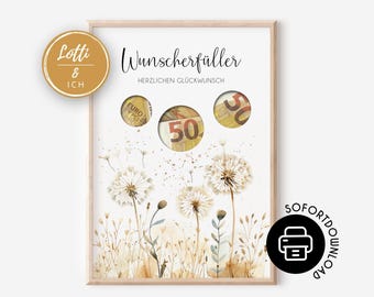 Money gift for birthday | Money gift wish fulfiller | Last minute birthday gift PDF | Gift with money | Birthday gift