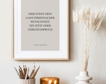 Poster mit Wunschtext | Personalisierter Druck | Dein eigener Text auf Poster I Text in Wunschschrift I individueller Wunschtext als Poster