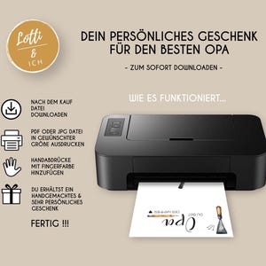 Ein ganz besonderes Geschenk für den besten Opa, mit Liebe gestaltet
Handabruck oder Fußabdruck als digitales Poster zum Herunterladen, selbst ausdrucken und gestalten
