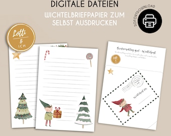 Lettres secrètes du Père Noël à imprimer | Courrier secret | lutin de Noël | Modèle de bricolage | PDF Téléchargement instantané