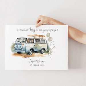 Personalisiertes Geldgeschenk für Brautpaar Geldgeschenk zur Hochzeit Auto mit Geldscheinen VW Bus Hochzeitsgeschenk Bild 5