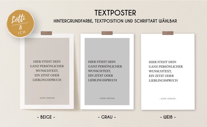 Poster mit Wunschtext Personalisierter Druck Dein eigener Text auf Poster I Text in Wunschschrift I individueller Wunschtext als Poster Bild 2