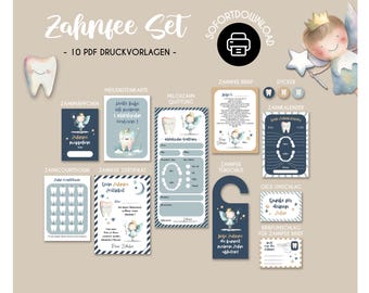 Tooth Fairy セット DIY テンプレート | Tooth Fairy 証明書 |歯の妖精のギフト |歯の妖精の手紙 | 写真トゥースフェアリープリントテンプレート | PDF インスタントダウンロード