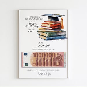 Geldgeschenk zum Schulabschluss | Geschenk zum Abitur Bachelor Master Matura | Geschenk mit Geld | Geld verschenken personalisiert