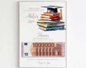 Geldgeschenk zum Schulabschluss | Geschenk zum Abitur Bachelor Master Matura | Geschenk mit Geld | Geld verschenken personalisiert