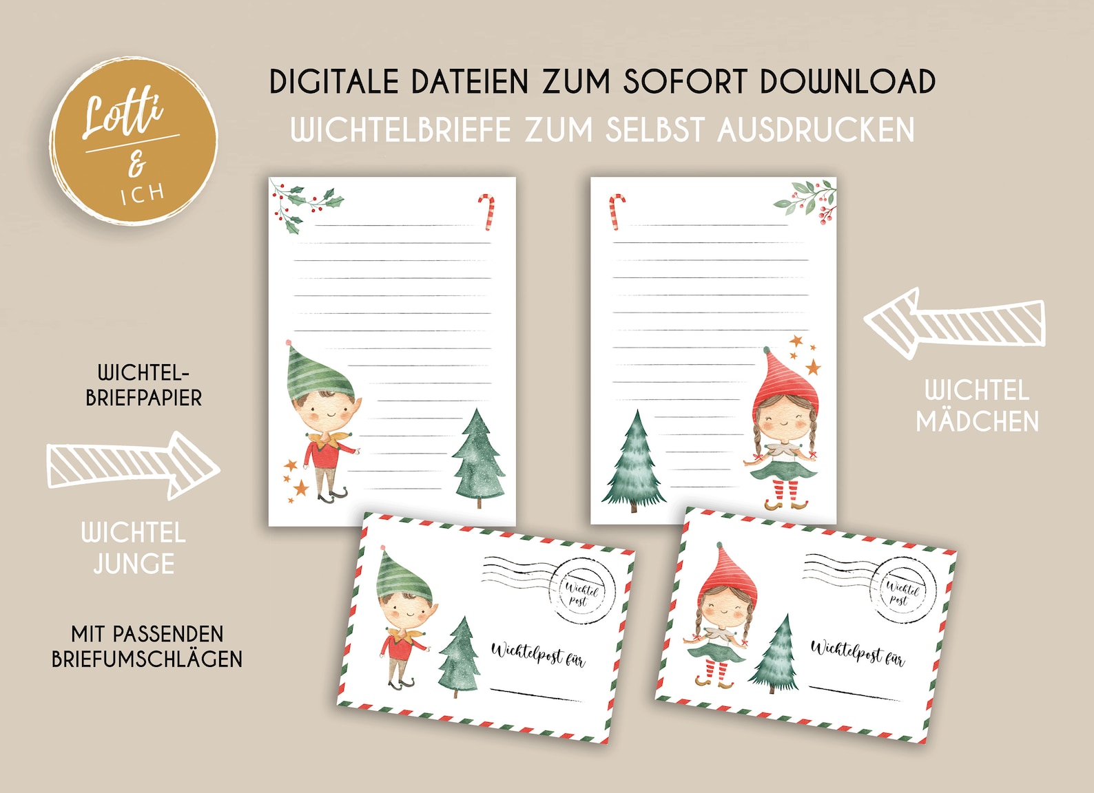 Wichtelbriefe zum Ausdrucken Wichtelpost Weihnachtswichtel - Etsy España