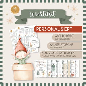 Wichtelbriefe personalisiert | Wichtelset Wichtelbriefpapier | Wichtelpost Weihnachtswichtel | Wichtelzubehör | PDF Download Bastelvorlagen