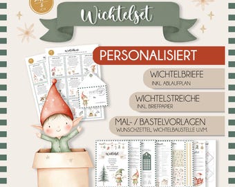 Wichtelbriefe personalisiert | Wichtelset Wichtelbriefpapier | Wichtelpost Weihnachtswichtel | Wichtelzubehör | PDF Download Bastelvorlagen