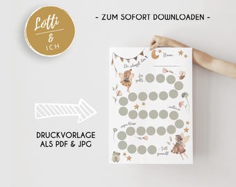 Belöningstabell | Belöningssystem för barn | Potträning, blöjfri, uppmuntrande poster