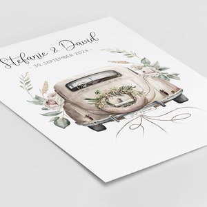 Personalisiertes Geldgeschenk für Brautpaar Geldgeschenk zur Hochzeit Auto mit Geldscheinen Bild 2