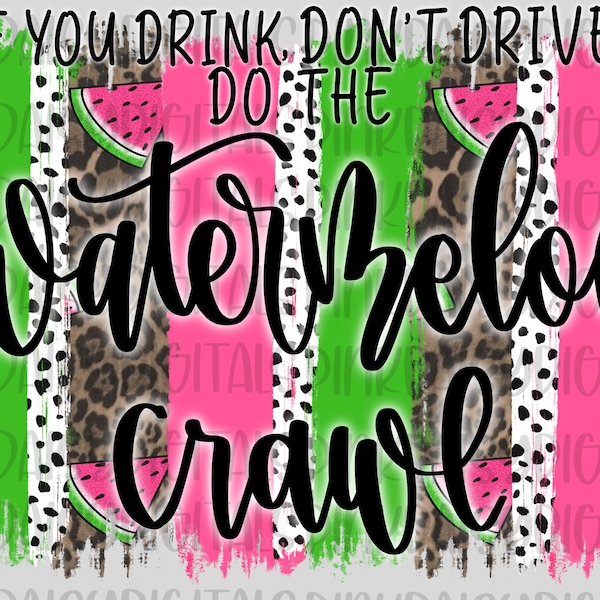 Watermelon Crawl Cute Summer Sublimation PNG image HIGH QUALITY