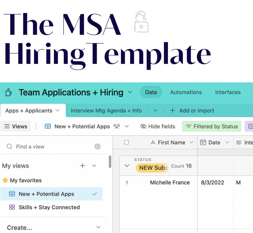 Airtable Job Post and Hiring Template - Etsy
