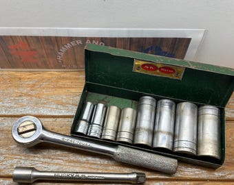 SK SK-Wyane Tools SAE 3/8  sockets and  Rachet Ext