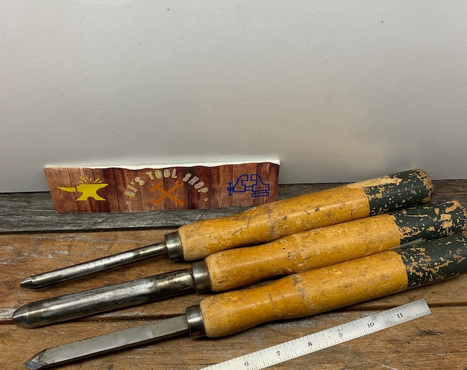 Vintage Unmarked Wood Lathe Tools 3 Chisels Gouges - Etsy