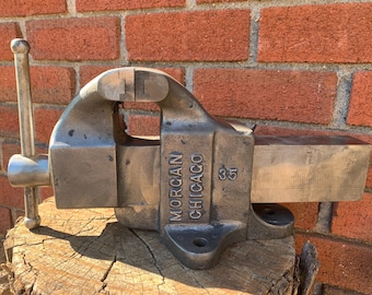 Vintage Morgan stationary Vise No.35 Bare No Paint
