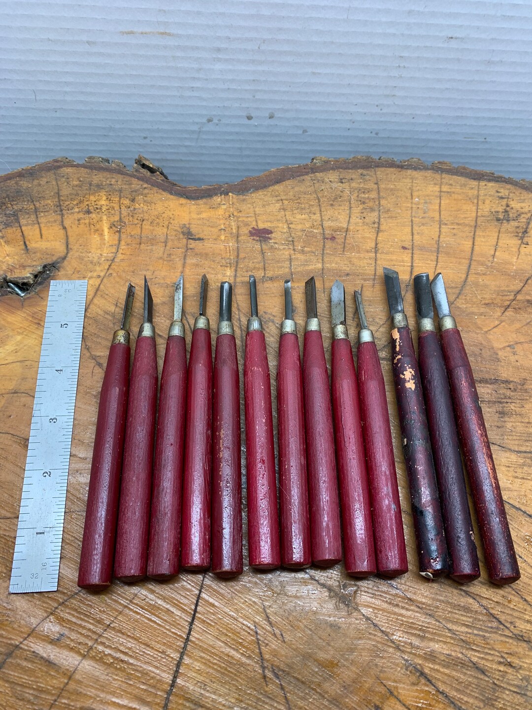 Vintage Carving Set Unmarked Lot Etsy