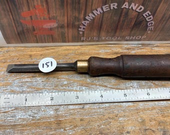 Vintage beveled unmarked wood chisel