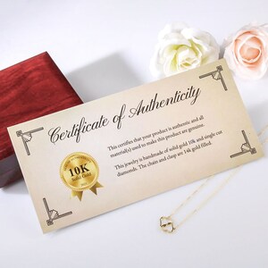 Interlocking Hearts and Necklace / Solid Gold / Interlocking Hearts and Chain /Wife Gift image 5