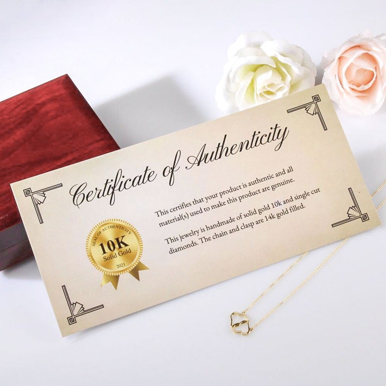 Interlocking Hearts and Necklace / Solid Gold / Interlocking Hearts and Chain /Wife Gift image 5