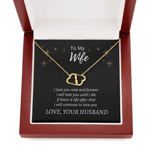 Interlocking Hearts and Necklace / Solid Gold / Interlocking Hearts and Chain /Wife Gift image 2