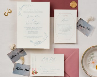Classic wedding invitation, timless invites, wedding invitation suite, RSVP card