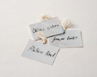 Vellum on art place name, Vellum stationery, Calligraphy place cards, Wedding Place cards