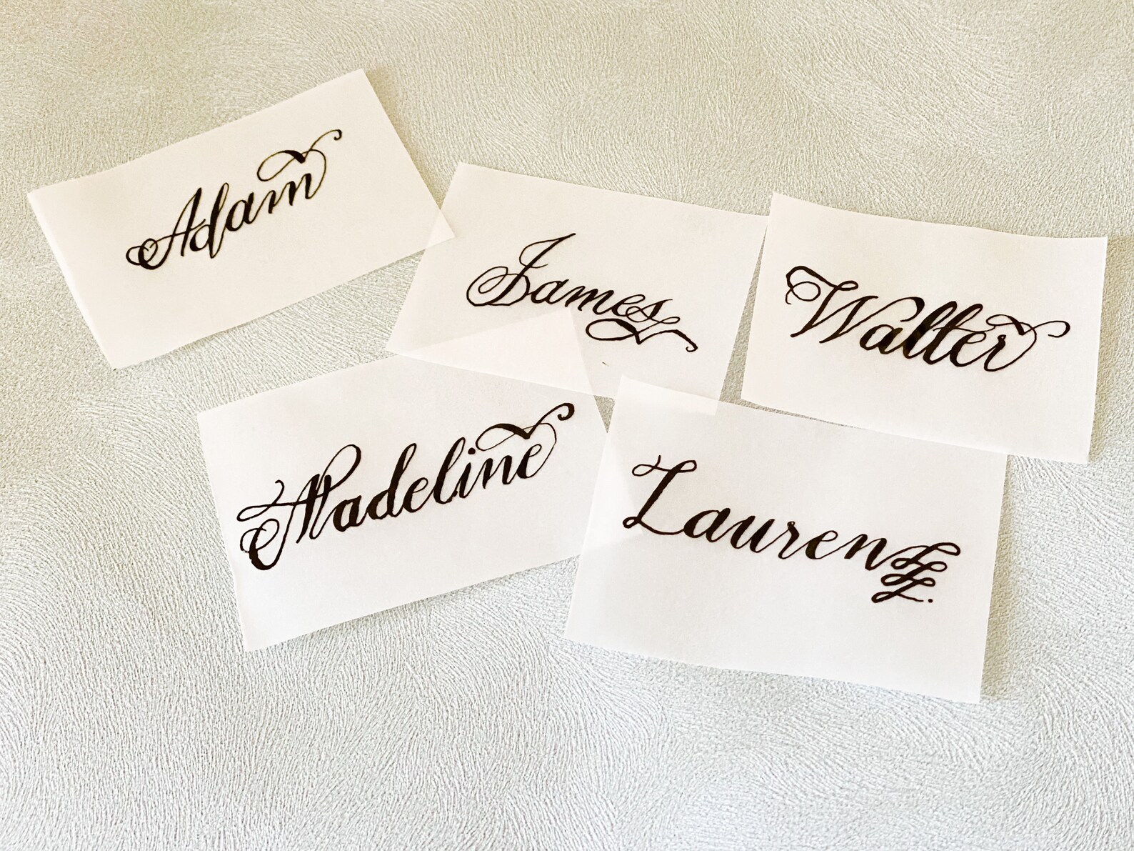 Vellum Place Name, Vellum Stationery, Calligraphy Place Cards, Table