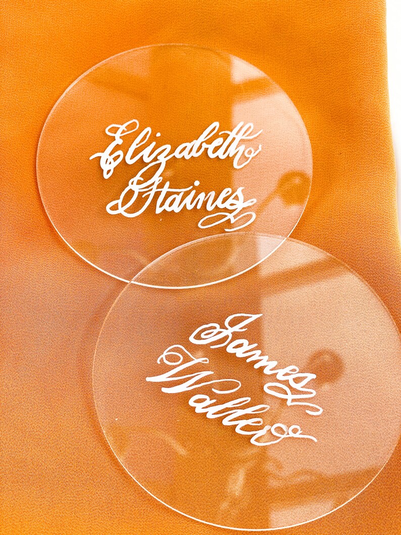 Acrylic Calligraphy Place Cards Wedding Place Names Table Etsy UK