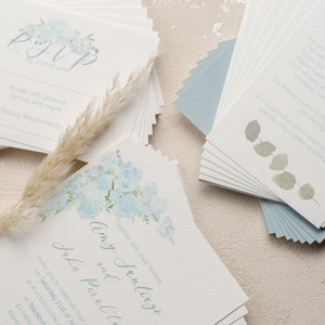 Blue hydrangeas Invitations, Semi-Custom Invitation Suite, Wedding Invites image 6